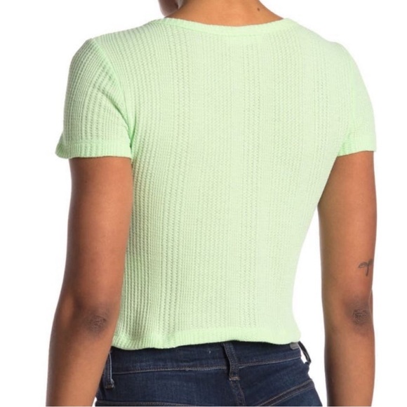 Elodie Mint Green Ribbed Crop Top - Size XL NWT - Picture 2 of 5